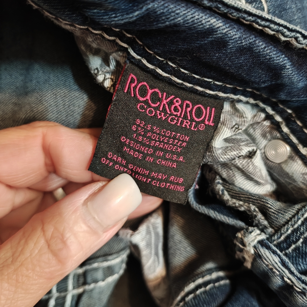 Women's Boot Cut Jeans - Dark Blue - Picture 4 of 5